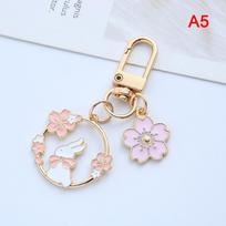 Animacinis filmas Sakura Rabbit Keychain Cat Pakabukas Kuprinė Raktų pakabukas Geriausias draugas Charms C beige