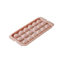 18/33 ertmių ledo kubelių padėklai Daugkartinio naudojimo ledo kubelių formelės ledo kamuoliukų formavimo formos su nuimamais dangčiais Virtuvės baro priedai 18 grids-pink brown