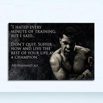 Sportiniai plakatai ir spaudiniai Sienų paveikslas svetainės dekoravimui Muhammad Ali Motyvuojanti citata Drobės tapyba Įkvepianti 21x30 No Frame