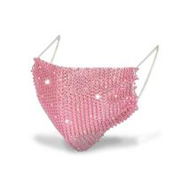 Daugkartinio naudojimo Kalnų krištolinio akmens veido kaukė Crystal Glitter Sparkle Bling veido dangteliai rožinė