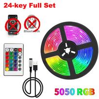 Išmanioji 44 klavišų Bluetooth 5050 LED juostinė lemputė infraraudonųjų spindulių valdymas RGB5050 lanksti 5V neoninė ledo apšvietimo lempa miegamojo dekoravimui TV foninis apšvietimas IR 24keys&0.5 M