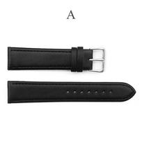 Unisex odinis riešo dirželis su sidabro aukso spalvos nerūdijančio plieno sagtimi, minkštu ličio raštu 24mm black