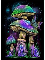 Psichodelinis kaukolės grybo liūto plakato spausdinimas drobės tapyba Abstraktus sienos paveikslas gyvenamojo kambario namų dekoravimui Cuadros 21x30cm No Frame