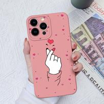 Apple iPhone 11 12 13 14 15 Pro Max X XS XR SE 6 7 8 Plus Dėklas Galinis dangtelis Fashion Love Heart Skystas silikonas Poros telefono dėklai iPhone buferiui iPhone 6