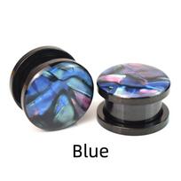 2pcs 3-30mm Shell Pattern Ear Gauges Plugs and Tunnels Screw Fit Ear Stretcher Expander Body Piercing Jewelry 3mm mėlyna