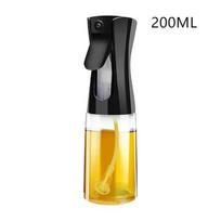3 vnt. juodas virtuvės aliejaus butelis kepimo aliejaus purškiklis, 200 ml pneumatinis purškiamas butelis Fitness barbekiu purškiamas aliejaus dozatorius 1 pcs juoda