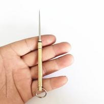 Titano lydinio lauko EDC dantų krapštukas Fruit Fork Camping Tool Dantų krapštuko laikiklis Titano dantų krapštukas auksas
