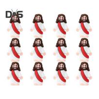 12/48 vnt. Mini Jėzaus figūrėlė PVC Gelbėtojo Jėzaus figūrėlės modelis Statulėlė Skulptūra Darbalaukio dekoracija Velykų ornamentas Kalėdų šventės dovana 12pcs raudona