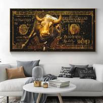 Graffiti Wall Street Jaučio Menas Motyvacinis Plakatas ir Spaudinys Drobės Tapyba Dolerių Paveikslas Svetainei Namų Dekoravimui Dovana Be Rėmo 21*30cm