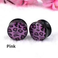 6-34mm Seksualūs leopardiniai ausų tuneliai, kištukai ir prailgintojai Akriliniai ausų prailgintojai Studs Kūno pirsingas Papuošalai 6mm rožinė