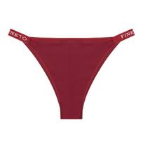 FINETOO Cotton Thong For Women Sexy Briefs Modeling Strap Design Panties M vyno raudonos spalvos