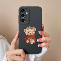 Telefono dėklo dangteliai, skirti Samsung Galaxy S24 Ultra F15 S24+ A55 A15 M15 Cute Bear Animacinio modelio smūgiams atsparus silikoninis minkštas aukštos kokybės buferis, skirtas Samsung Samsung A15
