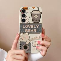 Telefono dėklo dangteliai, skirti Samsung Galaxy S24 Ultra F15 S24+ A55 A15 M15 Cute Bear Animacinio modelio smūgiams atsparus silikoninis minkštas aukštos kokybės buferis, skirtas Samsung Samsung A15