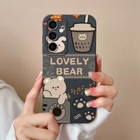 Telefono dėklo dangteliai, skirti Samsung Galaxy S24 Ultra F15 S24+ A55 A15 M15 Cute Bear Animacinio modelio smūgiams atsparus silikoninis minkštas aukštos kokybės buferis, skirtas Samsung Samsung S24+