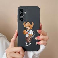 Telefono dėklo dangteliai, skirti Samsung Galaxy S24 Ultra F15 S24+ A55 A15 M15 Cute Bear Animacinio modelio smūgiams atsparus silikoninis minkštas aukštos kokybės buferis, skirtas Samsung Samsung S24 Ultra