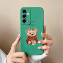Telefono dėklo dangteliai, skirti Samsung Galaxy S24 Ultra F15 S24+ A55 A15 M15 Cute Bear Animacinio modelio smūgiams atsparus silikoninis minkštas aukštos kokybės buferis, skirtas Samsung Samsung A35
