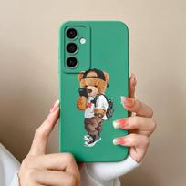 Telefono dėklo dangteliai, skirti Samsung Galaxy S24 Ultra F15 S24+ A55 A15 M15 Cute Bear Animacinio modelio smūgiams atsparus silikoninis minkštas aukštos kokybės buferis, skirtas Samsung Samsung A35