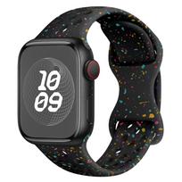 Originalus sportinis dirželis Apple Watch Band Ultra 2 49mm 45mm 44mm 42mm 38mm spalvotų dalelių guminė juosta, skirta IWatch 9 8 7 6 5 SE For 42mm 44mm 45mm juoda