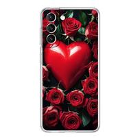 Phone Case For Samsung Galaxy S24 Plus S23 S22 S21 S20 FE Ultra 5G S10 S10E S9 Clear Silicone Cover Beautiful Red Rose Flowers Samsung S24