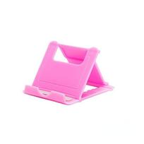Mini Creative nešiojamas universalus sulankstomas plastikinis telefono laikiklis Nešiojamas planšetinio kompiuterio laikiklis Reguliuojamas lankstus sulankstomas „Lazy Desktop“ mobiliojo telefono stovo laikiklis rožinė