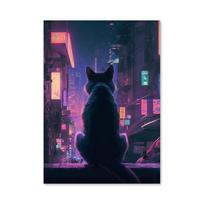 Siurrealizmo stiliaus žaidimas Gražūs kačių plakatai ir spaudiniai Drobės tapyba Sienų paveikslas svetainės miegamojo namų dekoravimui 21x30cm No Framed