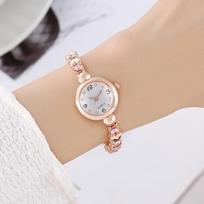 Elegantiškas laikrodis moterims, kvarciniai laikrodžiai, aukso spalvos metalo juosta, moteriška apyrankė „Orologio Diamond Mini Dial“ rankinis laikrodis rožinė