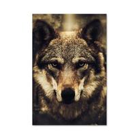 Vilko galva Laukinių gyvūnų drobės tapybos plakatai ir atspaudai Sienos meno paveikslai Nordic stiliaus svetainei miegamajam namų dekoravimui Be rėmo 30*60cm  No Frame black
