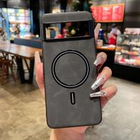 „Google Pixel 9 Pro XL“ avikailio odinis belaidžio įkrovimo dėklas, skirtas Pixel 8A 7A 7 Pro minkštas TPU objektyvo apsaugos smūgiams atsparus dangtelis for Pixel 7 pilka spalva
