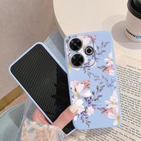 Mažos ramunėlės gėlės minkštas silikoninis dėklas Xiaomi Redmi Note 13 Pro 13C Samsung A35 A55 M35 M34 iPhone Huawei Honor kameros apsauginis smūgiams atsparus dėklas Samsung Galaxy S20 mėlyna