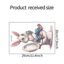 Juokingas zuikis eina į tualetą Tualetas Stick Vonios kambarys Vonios kambarys Namų dekoravimo lipdukai 20*29CM/fun-m210 gray