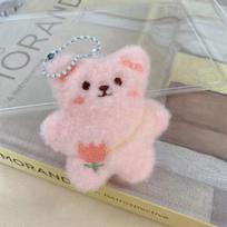 Koreietiško stiliaus kawaii mažas meškiukas pliušinis žaislas animacinis gyvūnas pakabukas raktų pakabukas miela minkšta iškamša lėlė vaikams Kalėdinė dovana rožinė