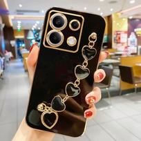 „Xiaomi Redmi Note 13 Pro 4G Plus 5G Luxury Plating Love Heart“ apyrankės grandinės dėklas „Mi Poco X6 M6 Note13 13pro“ juostos dangtelis Redmi Note 13 Pro 4g