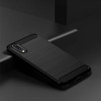 Smūgiams atsparus silikoninis dėklas, skirtas Huawei P20 Minkšto anglies pluošto telefono dėklas, skirtas p20 Matinis apsauginis nugaros dėklas Coque Fundas P20 juoda