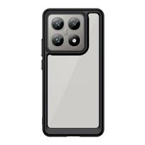 Akrilo atsparus smūgiams skaidrus telefono dėklas, skirtas Xiaomi 14T Pro Candy spalvotas rėmelis, kietas skaidrus galinis dangtelis 14 T Pro For Xiaomi 14T Pro juoda