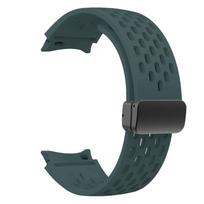 Silikoninis laikrodžio dirželis, skirtas Samsung Galaxy Watch 7 40 mm spalvų sulankstoma sagtis, tinka vyrams, moterims, skirta Galaxy Watch 6 43/47 mm apyrankei Galaxy Watch FE vidurnakčio žalia spalva