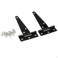 1 pora lengvojo tipo sodo namelio vyrių, vartų diržų, durų, tvarto vartų vyrių, juodo kalto metalo furnitūros Black 4inch