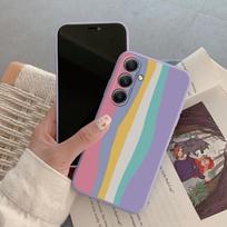 Spalvingų meno linijų dėklas iPhone Samsung A55 S24 FE S25 M35 A06 Xiaomi Redmi Note 13 Pro 14C Huawei Honor smūgiams atsparus, atsparus įbrėžimams, matinis telefono dangtelis Samsung Galaxy S9 Plus violetinė