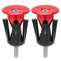 2PCS Bike Handlebar End Cap Bicycle Handlebar Plug for Mountain Bikes Road BikesRed red