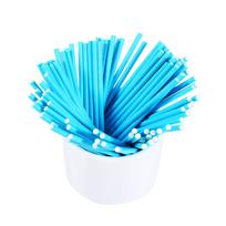 100 Pcs/Set Colorful Lollipop Sticks Cake Pop Sticks for Candy Chocolate 10cm Blue mėlyna