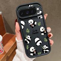Cute Pandas Pattern Soft Phone Case For Google Pixel 9 Pro XL 8 Pro 8A TPU Matte Shockproof Lens Protection Bumper Cover Google Pixel 9 juoda