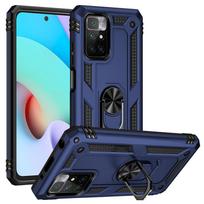 For Xiaomi Redmi 10 Case Shockproof Armor Stand Holder Phone Cases For Redmi10 Redmi 10 Prime 2022 Magnetic Car Ring Cover For Redmi 10 tamsiai mėlyna spalva