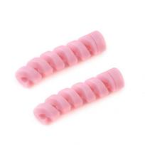 4 vnt spiralinis USB duomenų įkrovimo kabelis ausinių linijos laido apsaugos korpuso dangtelio rinkinys 4pcs rožinė