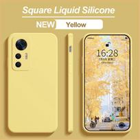 Kvadratinis skysto silikono dėklas Xiaomi Mi 12 12 Lite 12X 12S Mi 13 13T 13T pro Mi14 telefonų dėklai Xiaomi 11 Lite minkštas dangtelis For Xiaomi 12 geltona