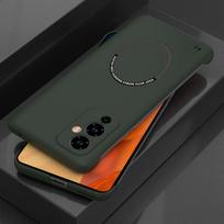 Itin plonas, be rėmelio, skirtas XIAOMI 14 13 13T 12 12T 11 Lite 10 9 10T 11T Poco F3 F4 F5 Pro, magnetinis, belaidžio įkrovimo, kietas PC dėklas Xiaomi 14 tamsiai žalia spalva