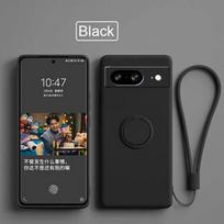 „Google Pixel 8 9“ dėklas, piršto formos žiedo laikiklis, plonas dangtelis, skirtas „Pixel 9 Pro XL“, vientisos spalvos objektyvo apsauga, minkštas telefono dėklas. For Pixel 8 juoda