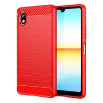 For Sony Xperia Ace3 ace 3 Anti-knock Matte Case Soft Silicone Back Cover for sony ace3 Luxury Carbon Fiber Cases Coque Fundas For Xperia Ace3 raudona