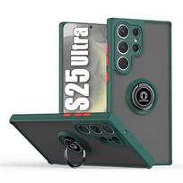 Magnetinis matinis dėklas, skirtas Samsung Galaxy S25 S24 S23 S22 S21 S20 Ultra FE 5G S10 S9 Plus Lite, atsparus smūgiams, su žiedu, dangtelis Funda S24 FE geltona