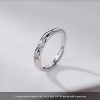Fashionable 925 Silver-Plated Mobius Couple Rings - Personalized Unisex Design Adjustable