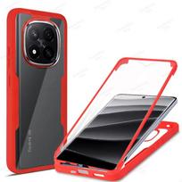 360° Pilnai dengiantys telefono dėklai Xiaomi Redmi Note 14 13 12 11 Pro Plus 14S, smūgiams atsparus dėklas Xiaomi Redmi Note 12S 11S 10S Note 14 Pro Plus 5G raudona