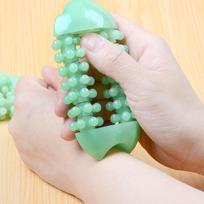 Ergonomiškas nefrito masažinis volelis rankų ir pirštų atsigavimui blue